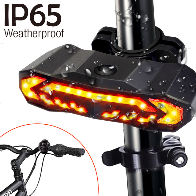 Indicator for Motorcycle Led Tail Light Cycling Lights Brake USB-C Charge Low Battery Indicator Turn Smart Bike Indicator Light