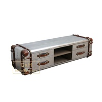 Tables basses TV extensibles industrielles uniques en aluminium de style antique pour la maison, le bureau, la chambre, l'appartement, le salon, l'hôtel