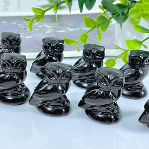 Gufo in Ossidiana Nera Naturale <span class=keywords><strong>di</strong></span> Alta Qualità, <span class=keywords><strong>Pietra</strong></span> Curativa Intagliata per Decorazione - Product Image 5