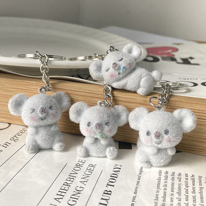 Trendy Hot-selling Cute Cartoon Plush Koala Keychain Flocking Plush Animal Key Ring Doll Toy Bag .pendant Accessories
