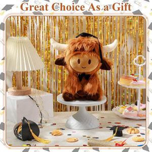 7940 juguete de peluche de vaca <span class=keywords><strong>Real</strong></span> esponjoso realista con Mortarboard lindos regalos de graduación para amigos compañeros de clase felpa de vaca <span class=keywords><strong>Real</strong></span> - Product Image 4