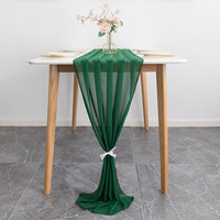 Chemin de Table en mousseline de soie, vert émeraude, 10 pieds, 27x120 pouces, chemin de Table transparent romantique pour mariage, décoration de fête de mariage