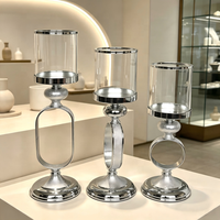 Porte-bougie Hurricane, élégant chandelier à tige haute, bougie pilier en option, taille et finition personnalisables pour table de mariage et décoration intérieure