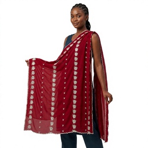 Women's <b>Chiffon</b> Shawl Floral Embroidered <b>Scarf</b> Lightweight Breathable Wrap Daily Wear Wholesale OEM - Product Image 1