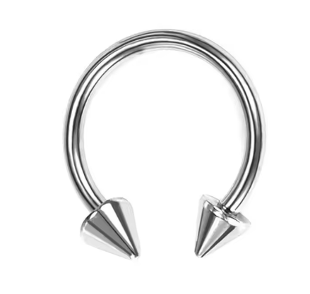 Bague fer à cheval avec cône