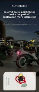 Tricycle pliable multifonctionnel 5 en 1 pour tout-petits - Vélo à pédales, poussette et porteur pour bébés de 1 à 6 ans, léger, vente en gros - Product Image 5