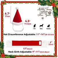 Ensemble chapeau et écharpe de Noël CHUUYU pour animaux de compagnie, motif festif rouge, pour chiens et chats, accessoires de déguisement pour les fêtes