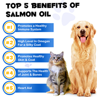 Huile de saumon sauvage d'Alaska pure Omega 3 Premium pour chiens et chats – Soutien pour la santé de la peau, du pelage et des articulations
