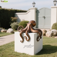 Moderne Marine Créature Coulée En Métal Art Jardin Parc Côtier Resorts Décor Bronze Cuivre Grande Pieuvre Statue Sculpture à Vendre