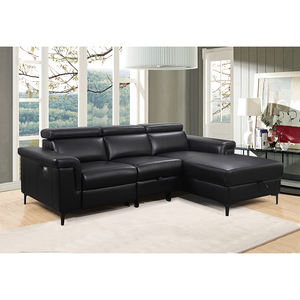 Tianhang, sofá cama Patricio de cuero transpirable negro de gama alta, juego de sofá funcional múltiple con almacenamiento y silla - Product Image 2