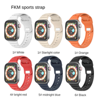 Offizielle FKM Weich gummi Metall Schwarz Schnalle Silber Schnalle mit Perforation spunkt 38mm 42mm Trend Armband Apple Watch Ultra 8 7 6 5