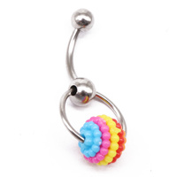Gaby 316L Piercing Genital Fotos Rainbow Pearl Hoop Dangle VCH Clit Clitoral Jewelry Genital Piercing Jewelry