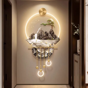 Penjualan laris baru pintu masuk gaya seni dinding Led dekorasi rumah kanvas kristal cetak Digital lanskap Modern - Product Image 3