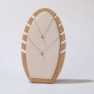 Nouveau présentoir à bijoux en bois en forme de flamme, support pour collier, pendentif, planche en bambou, bracelet, présentoir en velours pour magasin de bijoux - Product Image 5