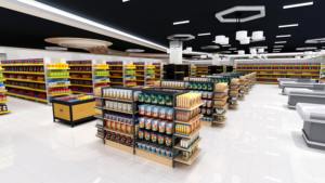 Custom Supermarkt Shop Design Service 3d Rendering Shop Design Koelkast En Plank Hypermarkt Lay-Out Ontwerp - Product Image 3
