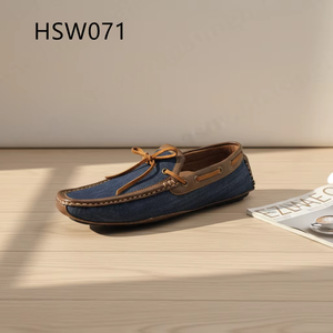 LXG, Chaussures mocassins en cuir nubuck <span class=keywords><strong>bleu</strong></span> foncé de qualité pour les vacances, semelle extérieure en caoutchouc antidérapante, chaussures décontractées délicates HSW068 - Product Image 6