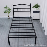 Lit double pliable en acier épaissi et électroplaqué, au design minimaliste moderne, idéal pour dortoirs et chambres à louer
