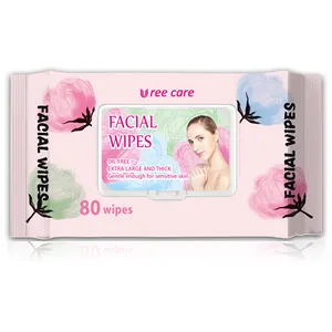 Women's Wet Facial Towelette Make Up Tissue Organic Face Cleaning Makeup Remover Wipes