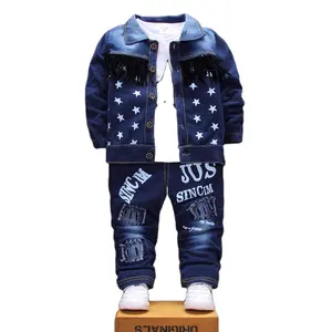 Bán Sỉ Quần Áo Cao Bồi Cho Bé Trai Bộ Quần Áo Thời Trang Cho Bé Trai Bộ Quần Áo Bò Denim Thường Ngày Cho Bé Trai Bộ 3 Chiếc