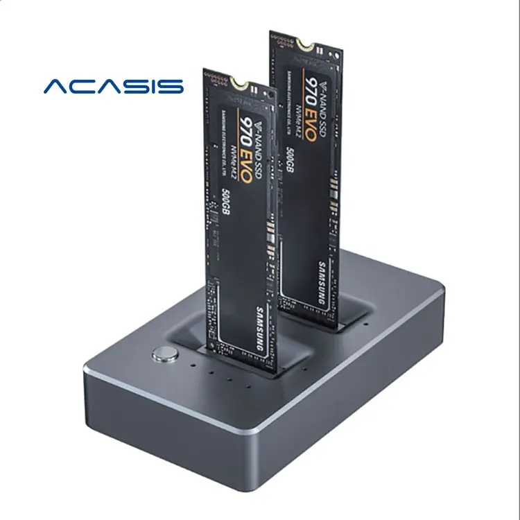 ACASIS Hot Selling TYPE-C 10G to NVME Dual-Bay NVME External hard drive enclosure for M2 SSD Key M nvme sata Offline Clone