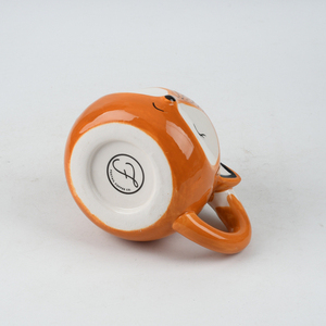 Wholesale Hand Painted Custom 3d Cartoon Animal Cute <strong>fox</strong> Shaped Ceramic Coffee Milk <strong>Cup</strong> for Kid Gift - Product Image 3