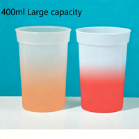 Gobelets de stade personnalisés à changement de couleur magique réutilisables avec logo imprimé en plastique dur
