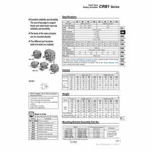 Piezas neumáticas del actuador rotatorio de SMC Pneumatics - Product Image 1