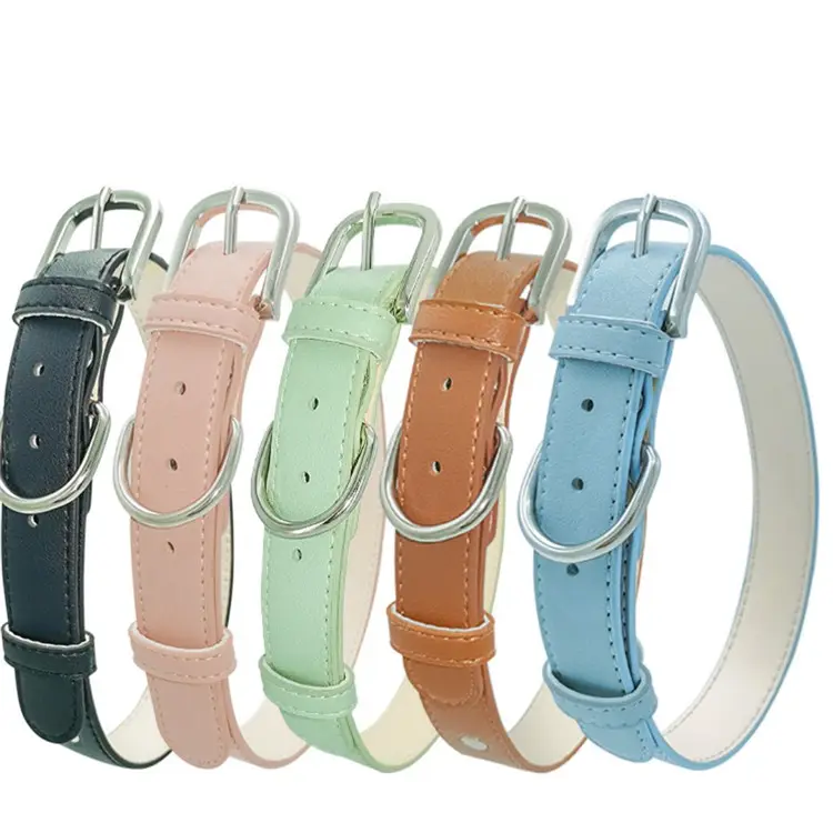 Leather Dog Collar Soft & Breathable Padded Leather Collar Pet Collar for Medium Large Dogs