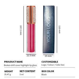 Gloss à lèvres personnalisable MLM effet diamant scintillant, gloss nacré sirène hydratant, teinte à lèvres brillante et scintillante, cosmétiques pour lèvres brillantes - Product Image 1