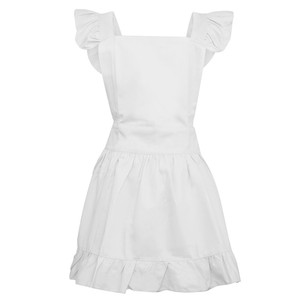 White Apron Dress Women Japanese Maid Costume Sleeveless Solid Color Work Uniform Anime Cosplay Role Play Outfit - Product Image 1