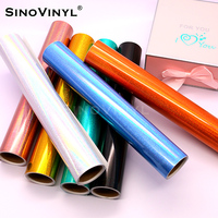 Vinilo Holográfico Brillante SINOVINYL, Láminas de Vinilo para Plotter de Corte Gráfico, Vinilo de Corte Permanente en Oferta, 0.61*50M/1.22*50M
