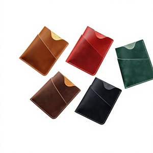 Porte-cartes et pince à billets en cuir de vachette véritable Crazy Horse pour homme – Style vintage – Grande vente - Product Image 5