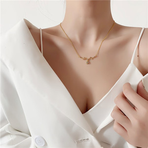 שרשרת עלים נחושת מעוצבת פליז מעוצב בסגנון מקסים, עם dainty אופנה ייחודית מקסימה - Product Image 3