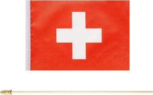 Expédition rapide, vente en gros, nouvelle mini-drapeau <span class=keywords><strong>suisse</strong></span> en <span class=keywords><strong>bois</strong></span> à tenir à la main pour les défilés sportifs, les fêtes, les festivals, les décorations - Product Image 2