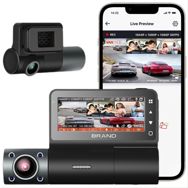 New Design Front and Rear Dash Cam 4 Channel Dashcam CE FCC With WiFi GPS 3.16 Inch 2k+1080p+1080p+1080p Private Mold 4 Cameras