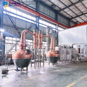 Ligne de production de chaudières à double cuve en cuivre ZJ 1000+1000L pour la distillation de riz/whisky, alambic à spiritueux pour des saveurs riches - Product Image 2