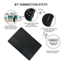 Nuevo Teclado Inalámbrico BT USB-C de 10 Pulgadas con Touchpad Ultrafino RGB Multicolor, 78 Teclas Intercambiables en Caliente, Certificado CE, 12 Meses de Garantía