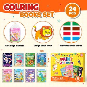 24 libri da colorare ad acqua per feste per bambini Mini rilegatura termica alla rinfusa 19x8cm età 4-8 piccoli sacchetti di compleanno insegnante di scuola - Product Image 4