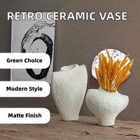 Vase de table moderne en céramique à glaçure mate, pot de fleurs hydroponique écologique pour la décoration d'anniversaire