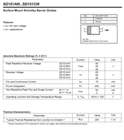 Diode à barrière Schottky SD101AW SOD-123 60V 0.41V 200nA SMD 100% originale et traçable Code de lot
