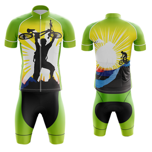 HIRBGOD Green <span class=keywords><strong>Jersey</strong></span> Bersepeda Pria, Perlengkapan Bersepeda Kuat Penahan Bersepeda - Product Image 2