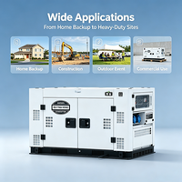 Générateur diesel silencieux/à châssis RTH 10kW/12kW, monophasé/triphasé, portable, certifié CE, prix usine