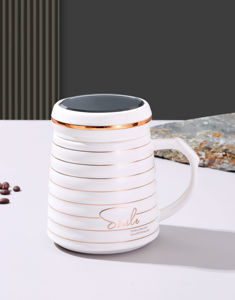 Customizable Luxury 15Oz Black Gold Sublimation <b>Ceramic</b> Mugs Matte Coffee Mug Custom Logo Espresso Coffee <b>Cups</b> With Lid - Product Image 3