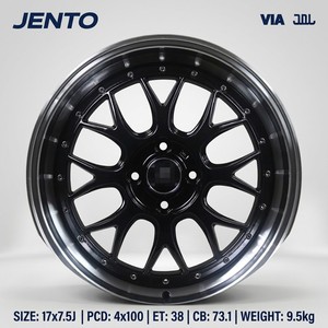 Flow Forming 17x7.5J Mesh-Felgen 4x100 PCD ET38 Tiefer Felgenkranz Leichtgewicht 9,5kg Tuning-Rennfelgen VIA JWL Zertifiziert - Product Image 1