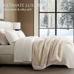 Luxe Faux Chinchilla Fourrure Jeter Couverture 1220GSM Anti-Bactéries Écologique Réversible Chaud Épais Lourd Hiver Moelleux Fuzzy Confortable - Product Image 3