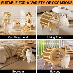 Ankuliy Maison pour <span class=keywords><strong>chat</strong></span> <span class=keywords><strong>en</strong></span> bois <span class=keywords><strong>de</strong></span> pin moderne Cabine pour animaux <span class=keywords><strong>de</strong></span> compagnie Élevée Ronde <span class=keywords><strong>en</strong></span> bois massif Résistante aux intempéries Montage facile Utilisation <span class=keywords><strong>en</strong></span> intérieur pour chats - Product Image 5