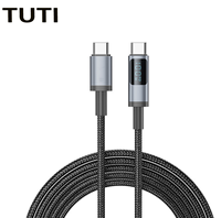 Cable de Carga Rápida Tuti de 100w, 1.2m, Cable de Datos USB Tipo C a C con Trenzado de Nailon para Teléfono con Pantalla, en Stock