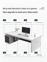 Bureaux de bureau blancs au design moderne, bureau pour le personnel, mobilier de bureau classique en bois, poste de travail