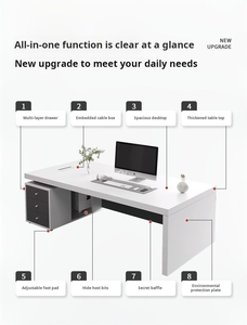 Meja Kantor Desain Modern Putih Meja Staf Furnitur Kantor Kayu Klasik <span class=keywords><strong>Workstation</strong></span> - Product Image 4