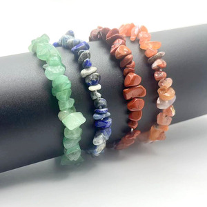 Bracelet en pierres naturelles, aventurine verte, pierre rouge, pierre bleue veinée, pour femme, bijoux tendance, cadeau, origine Yiwu - Product Image 1